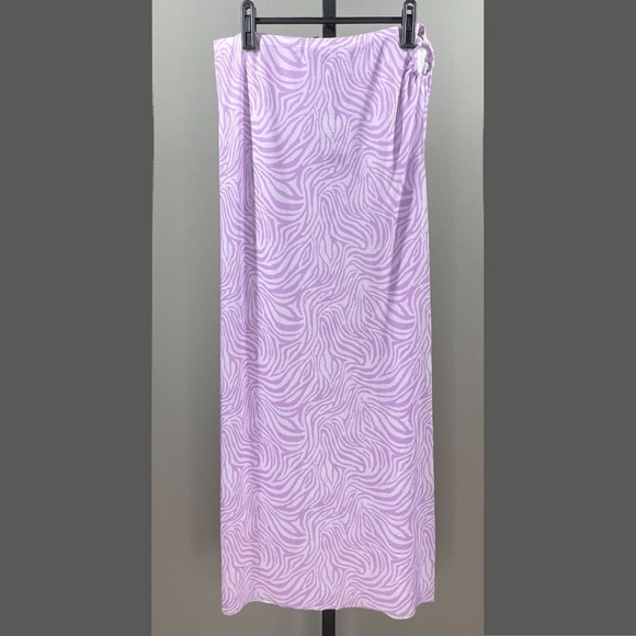 NEW Kendall & Kylie Skirt Womens Large purple animal sheer beach cover up maxi - Picture 1 of 10